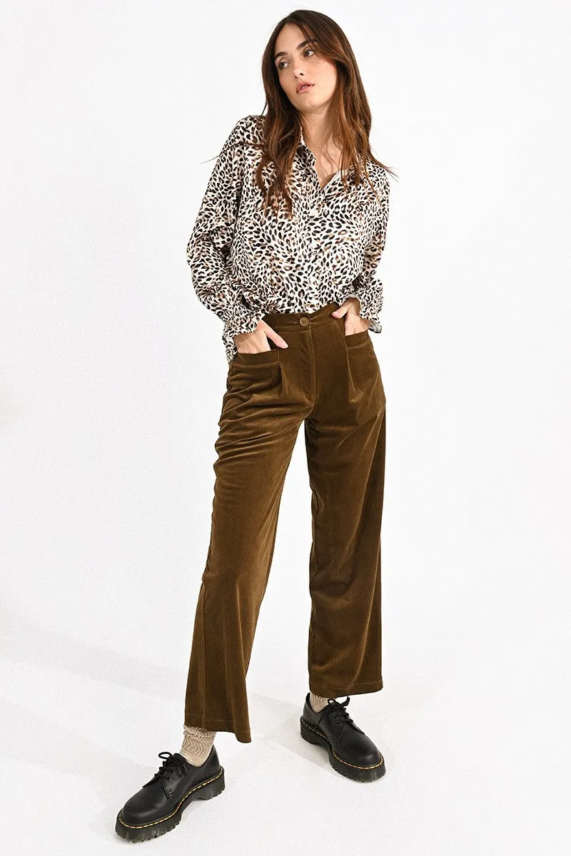 HIGH WAIST VELVET PANTS