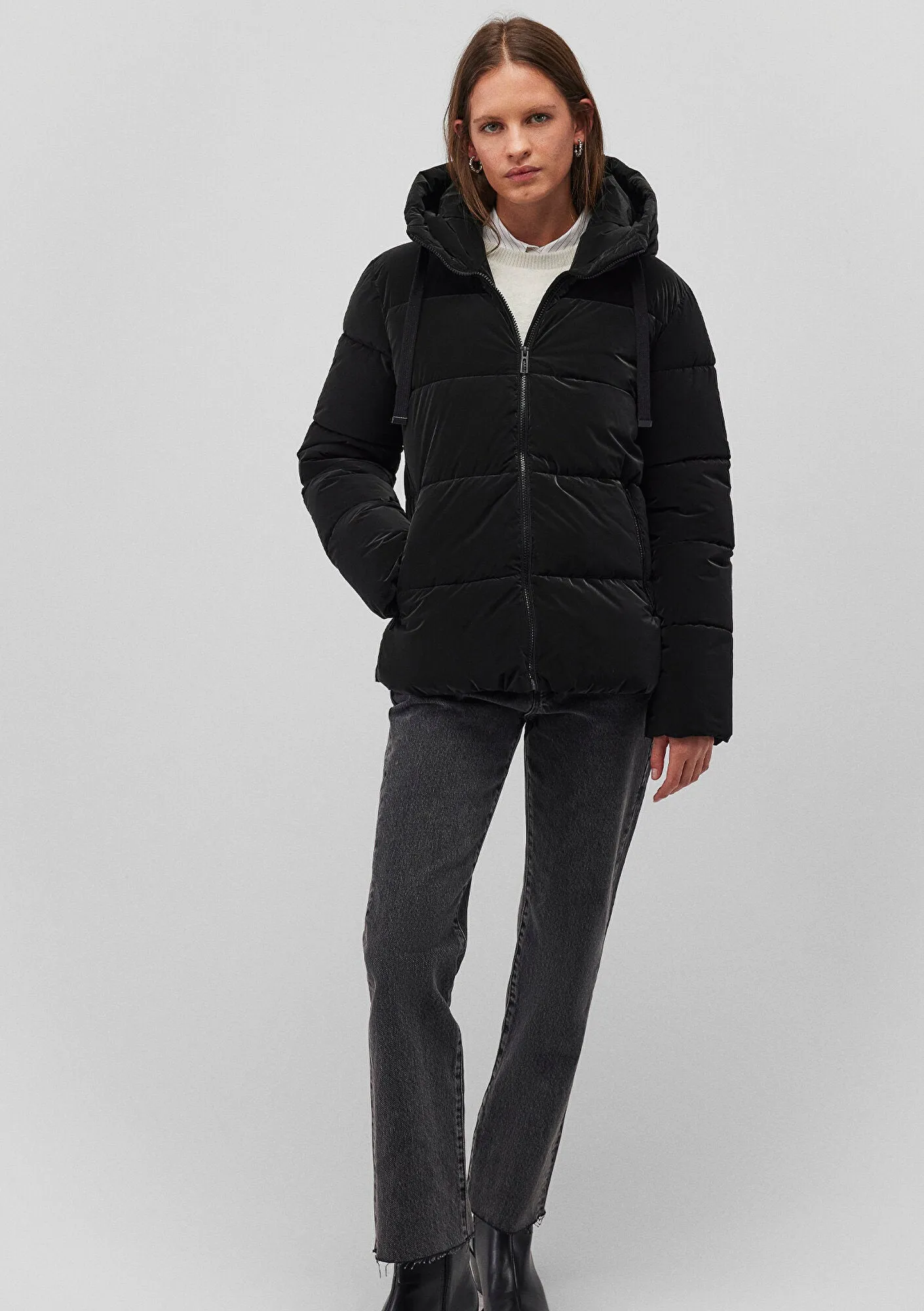 Hooded Black Puffer Jacket