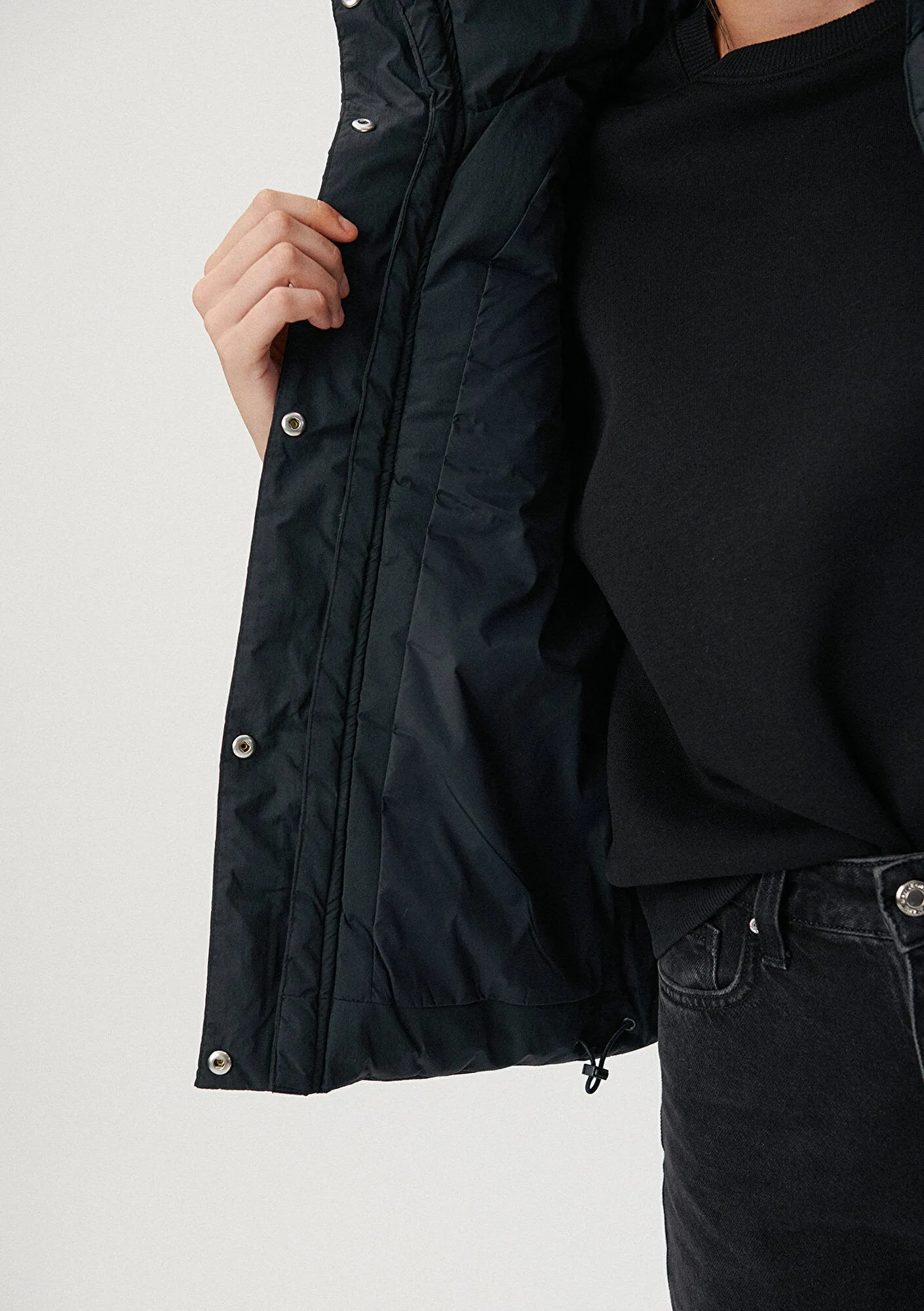 Hooded Black Puffer Vest