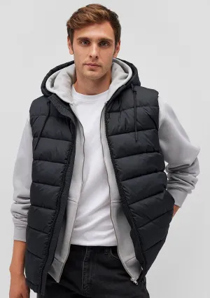 Hooded Black Puffer Vest