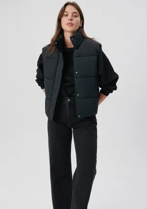 Hooded Black Puffer Vest
