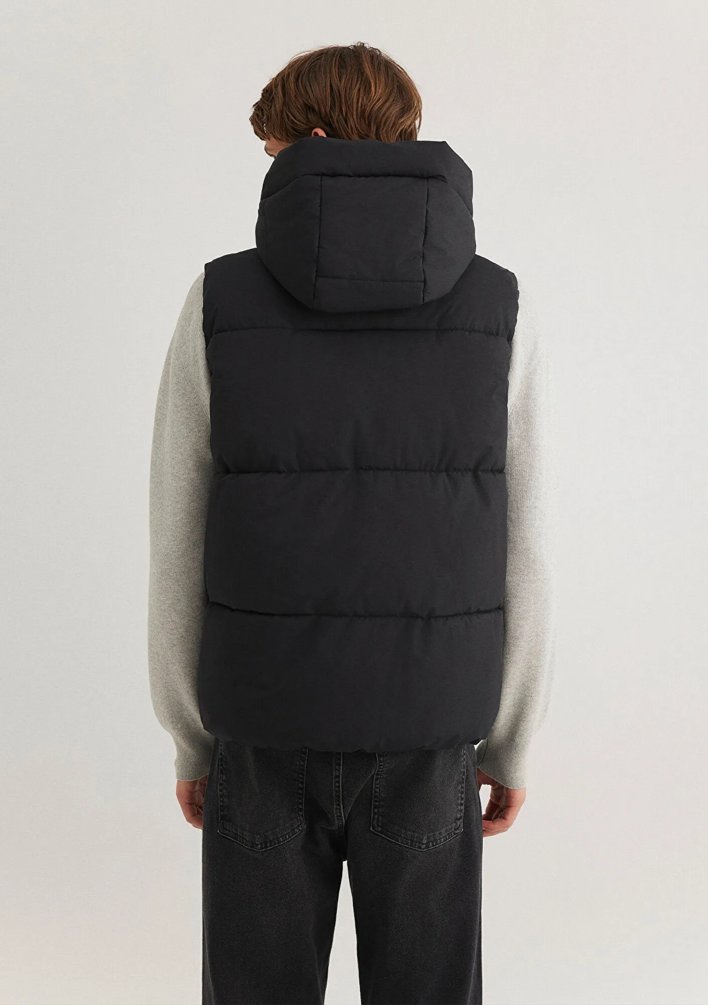 Hooded Black Puffer Vest