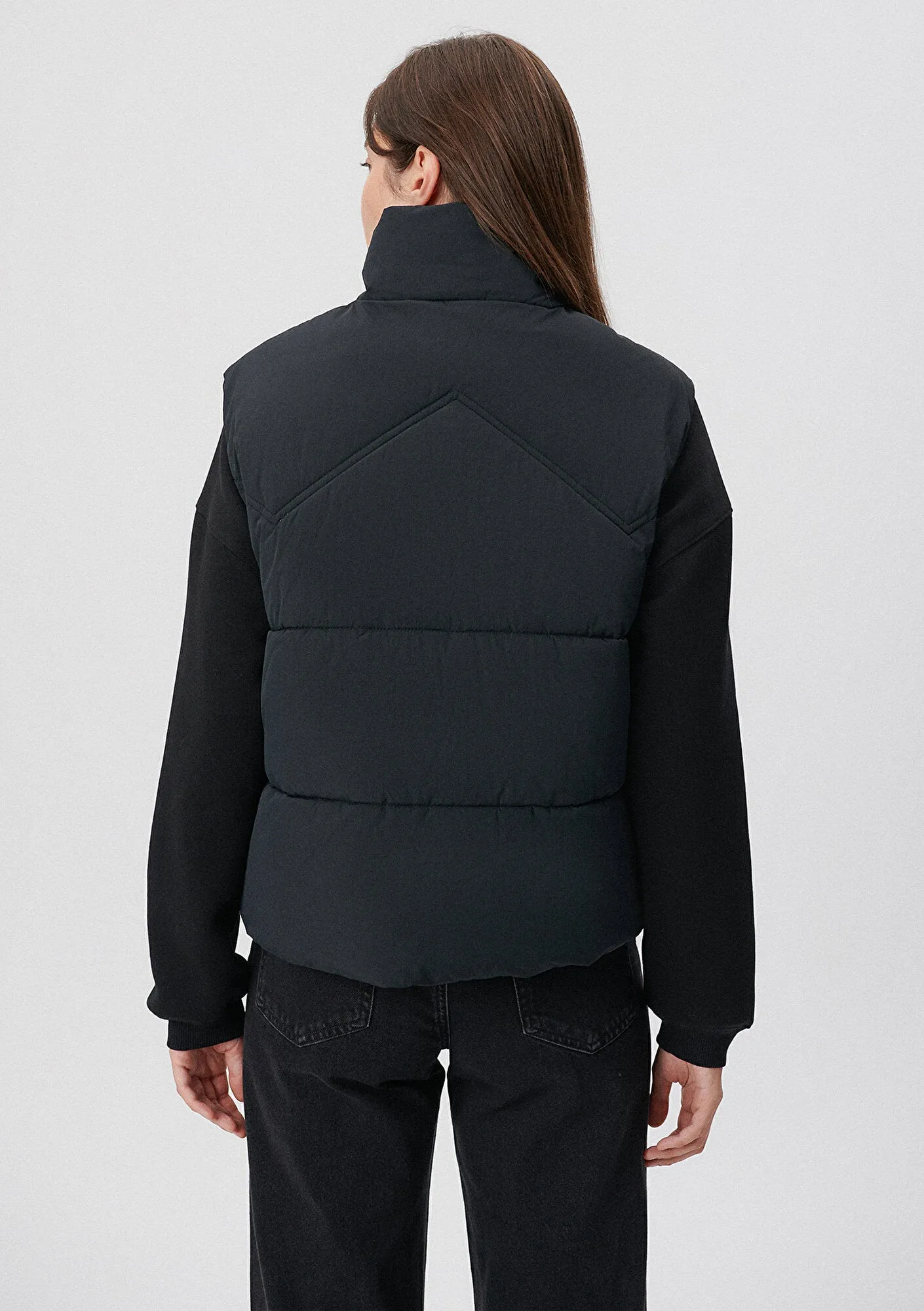 Hooded Black Puffer Vest