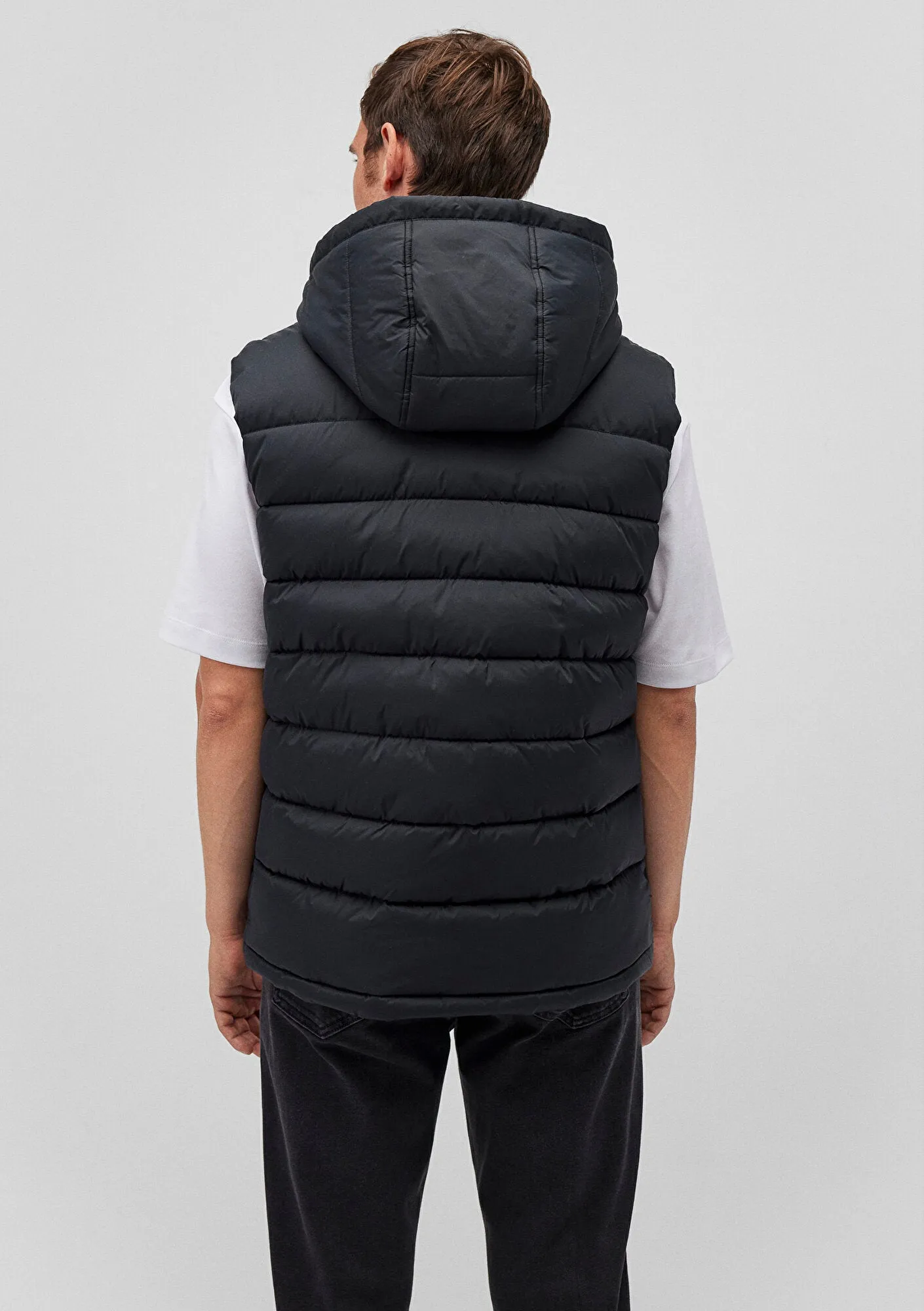 Hooded Black Puffer Vest