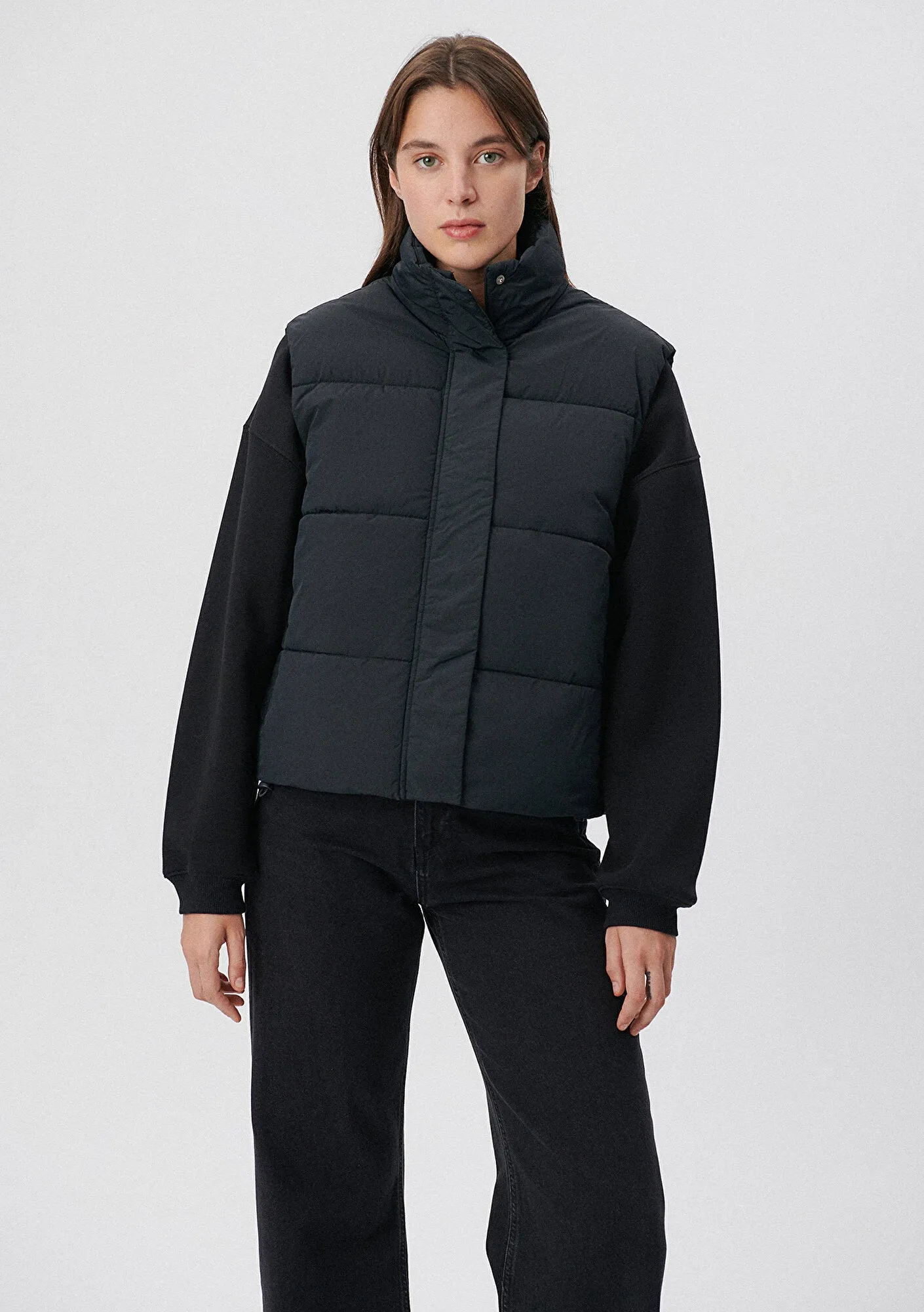 Hooded Black Puffer Vest