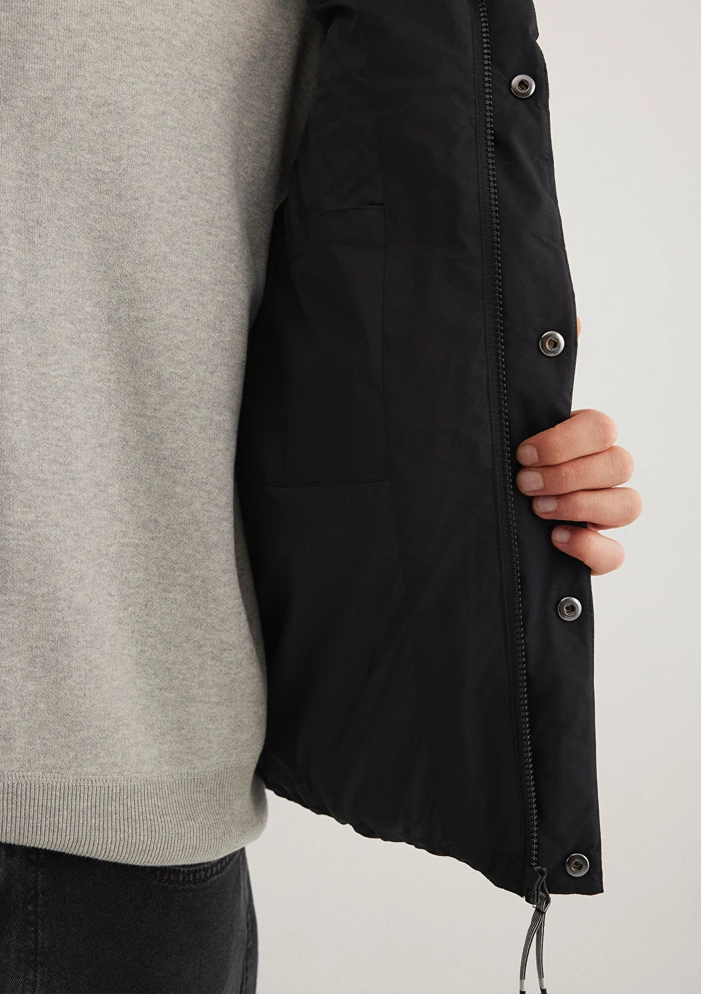 Hooded Black Puffer Vest