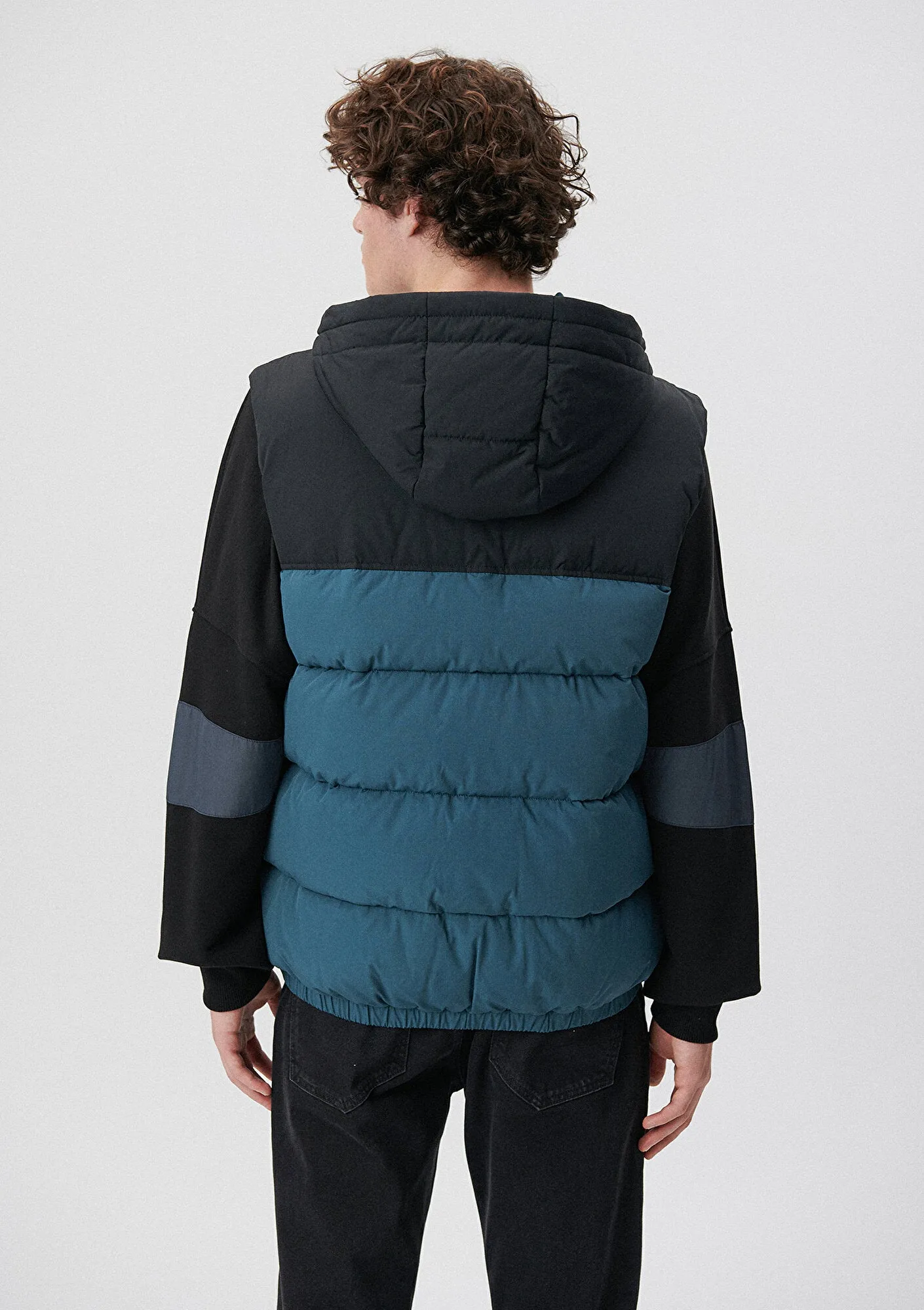 Hooded Blue Puffer Vest