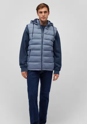 Hooded Blue Puffer Vest