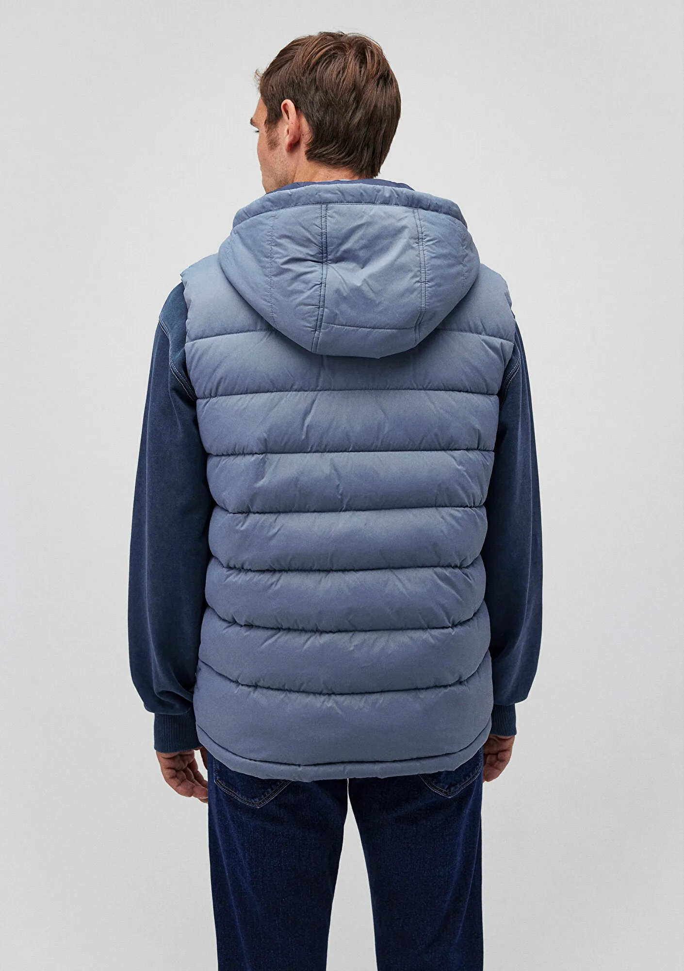 Hooded Blue Puffer Vest