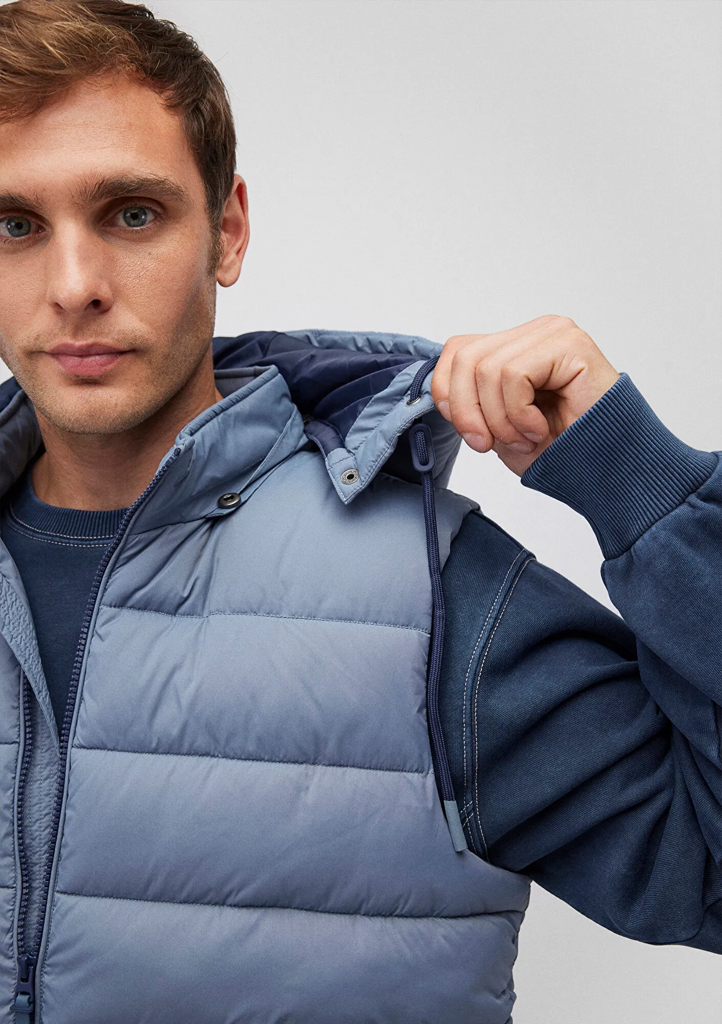 Hooded Blue Puffer Vest