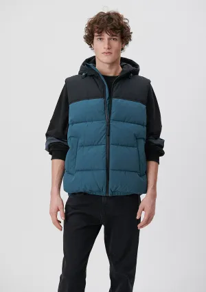 Hooded Blue Puffer Vest