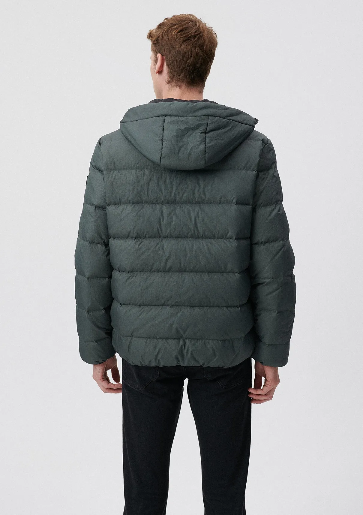 Hooded Green Puffer Jacket