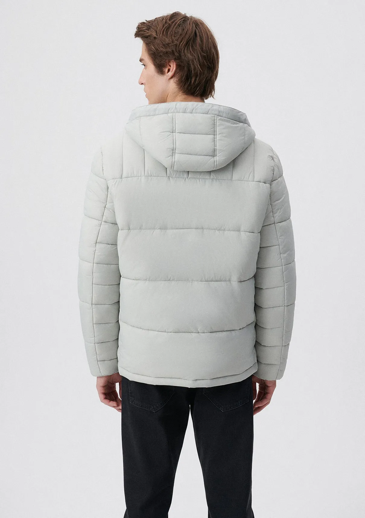 Hooded Grey Puffer Jacket