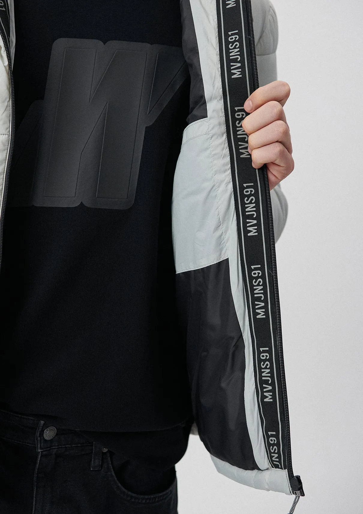 Hooded Grey Puffer Jacket