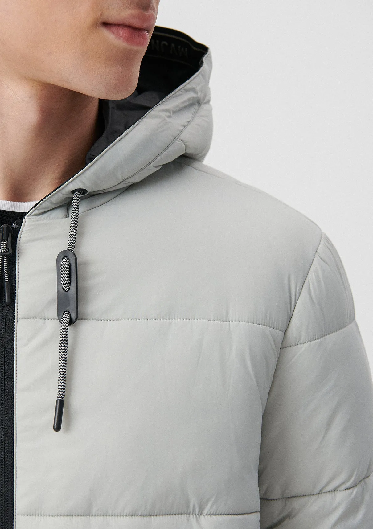 Hooded Grey Puffer Jacket