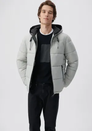 Hooded Grey Puffer Jacket