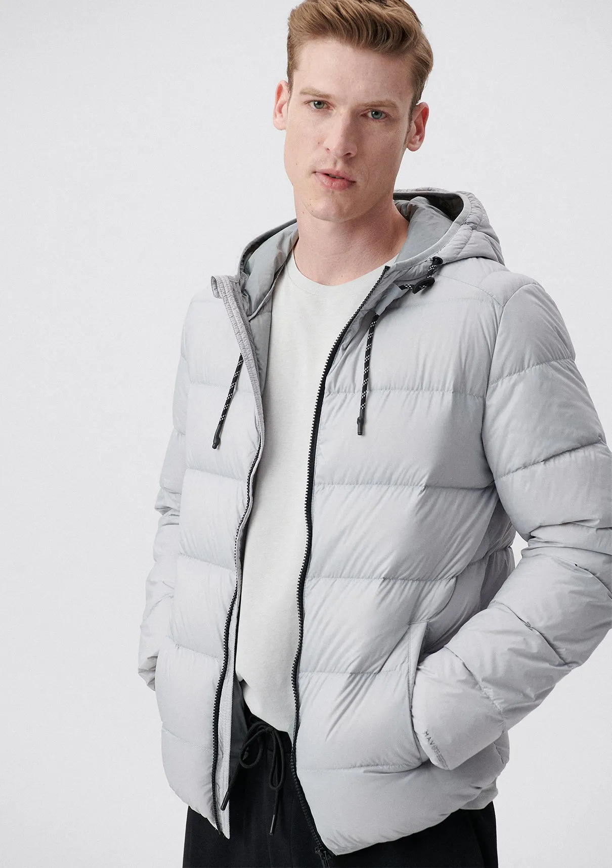 Hooded Grey Puffer Jacket