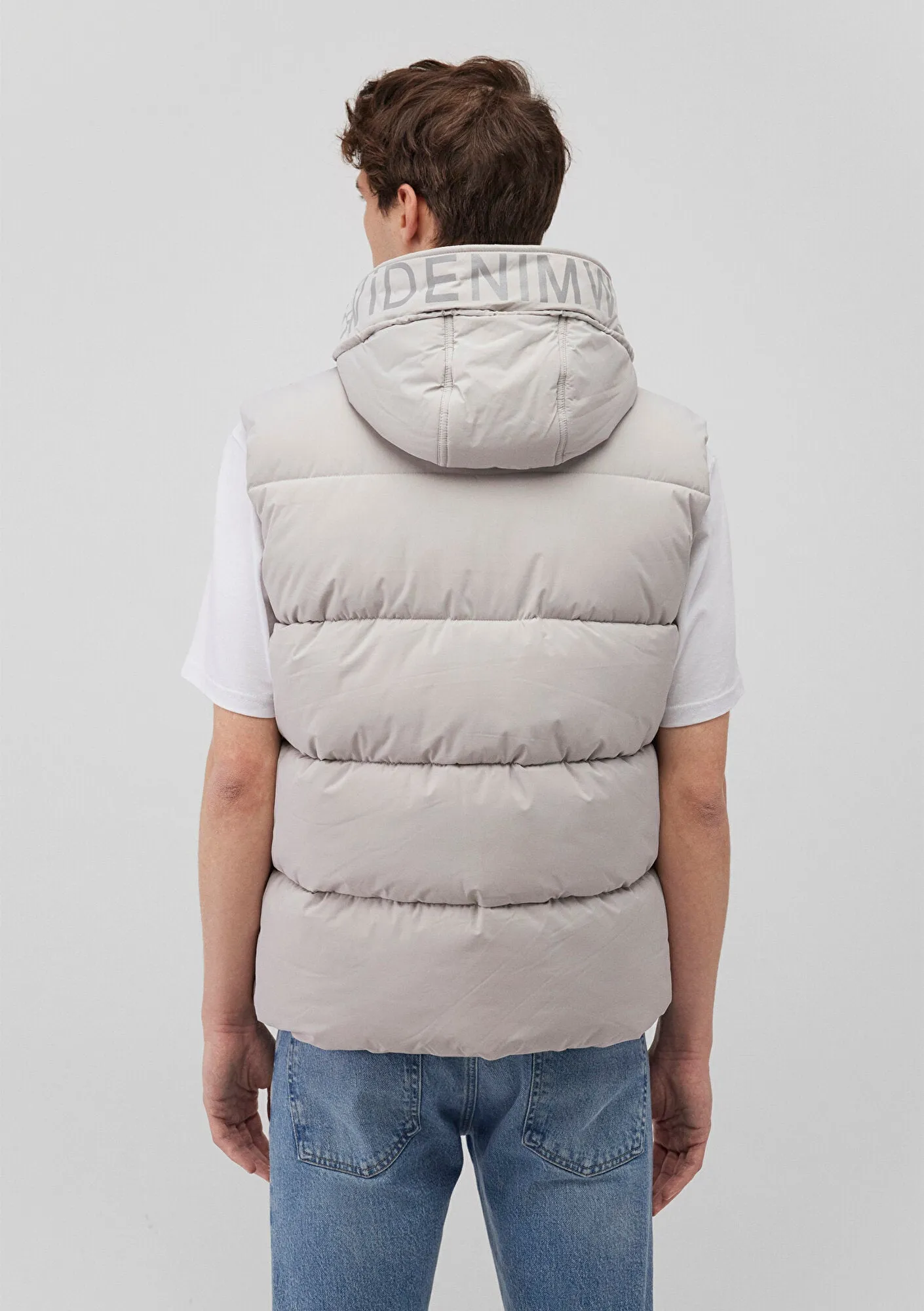 Hooded Grey Puffer Vest