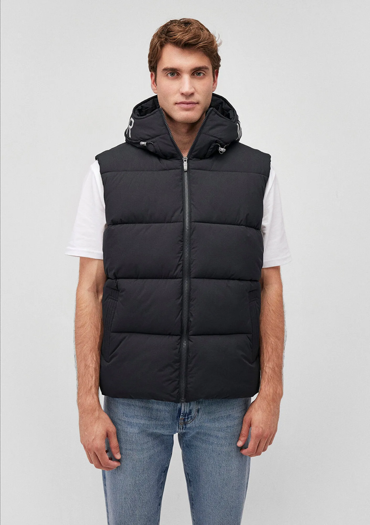 Hooded Grey Puffer Vest
