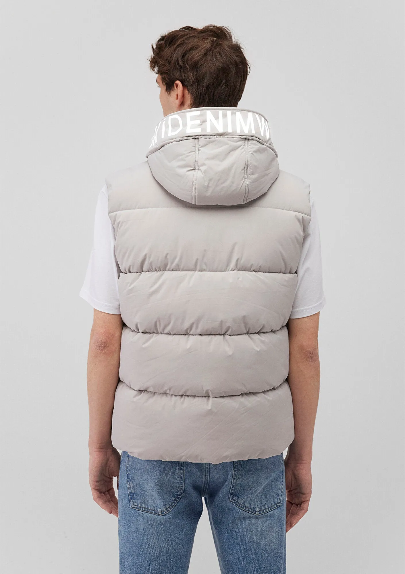 Hooded Grey Puffer Vest