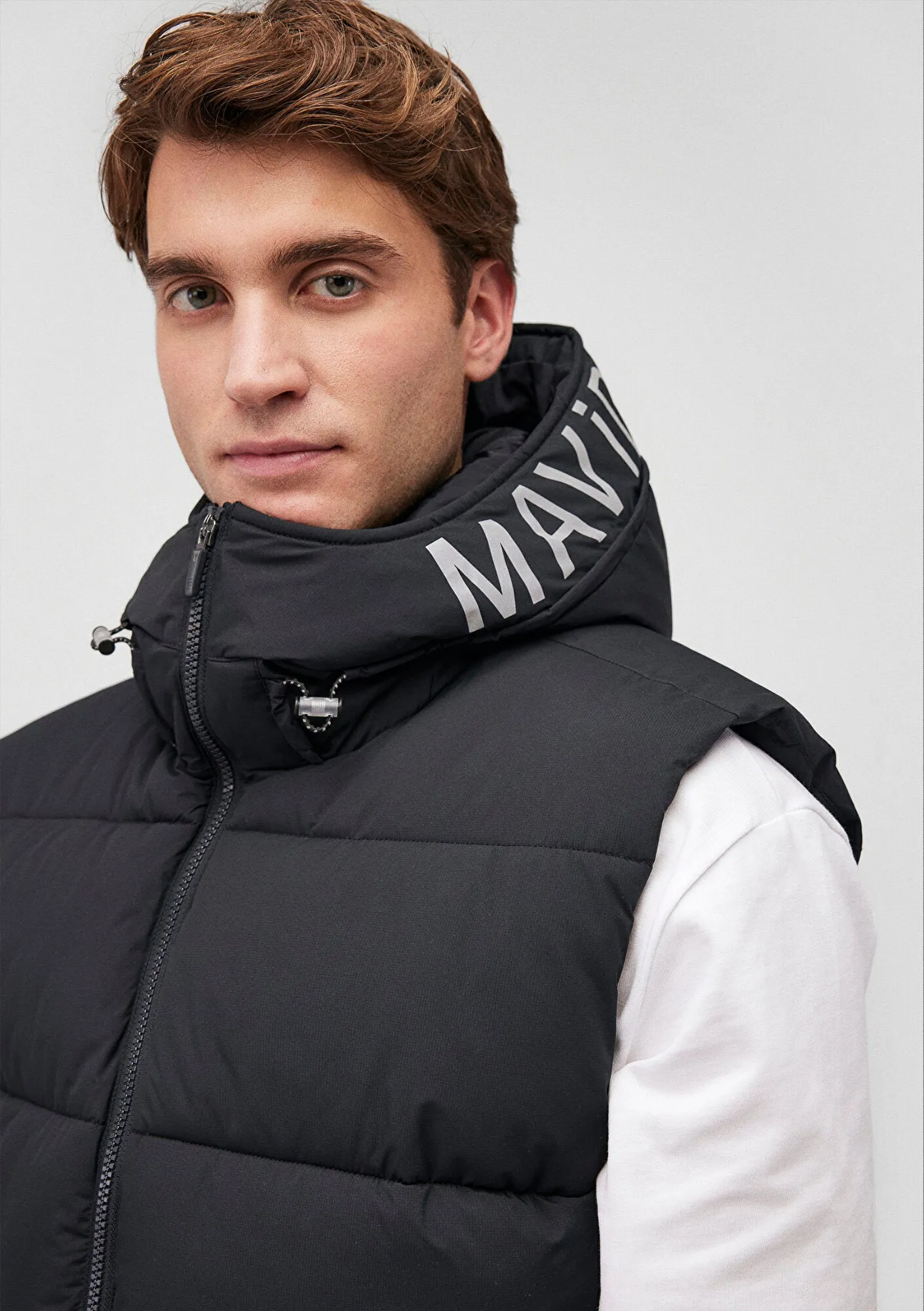 Hooded Grey Puffer Vest