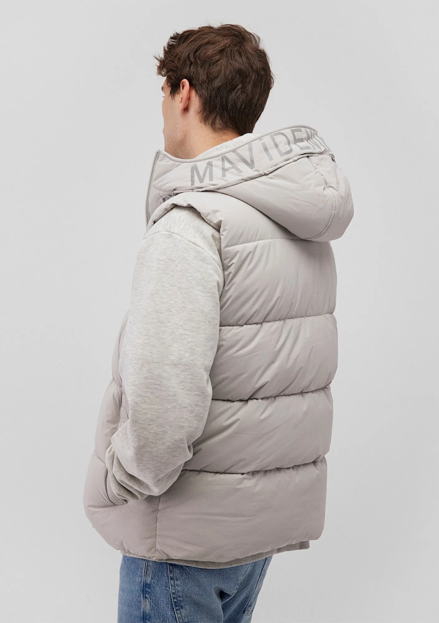 Hooded Grey Puffer Vest