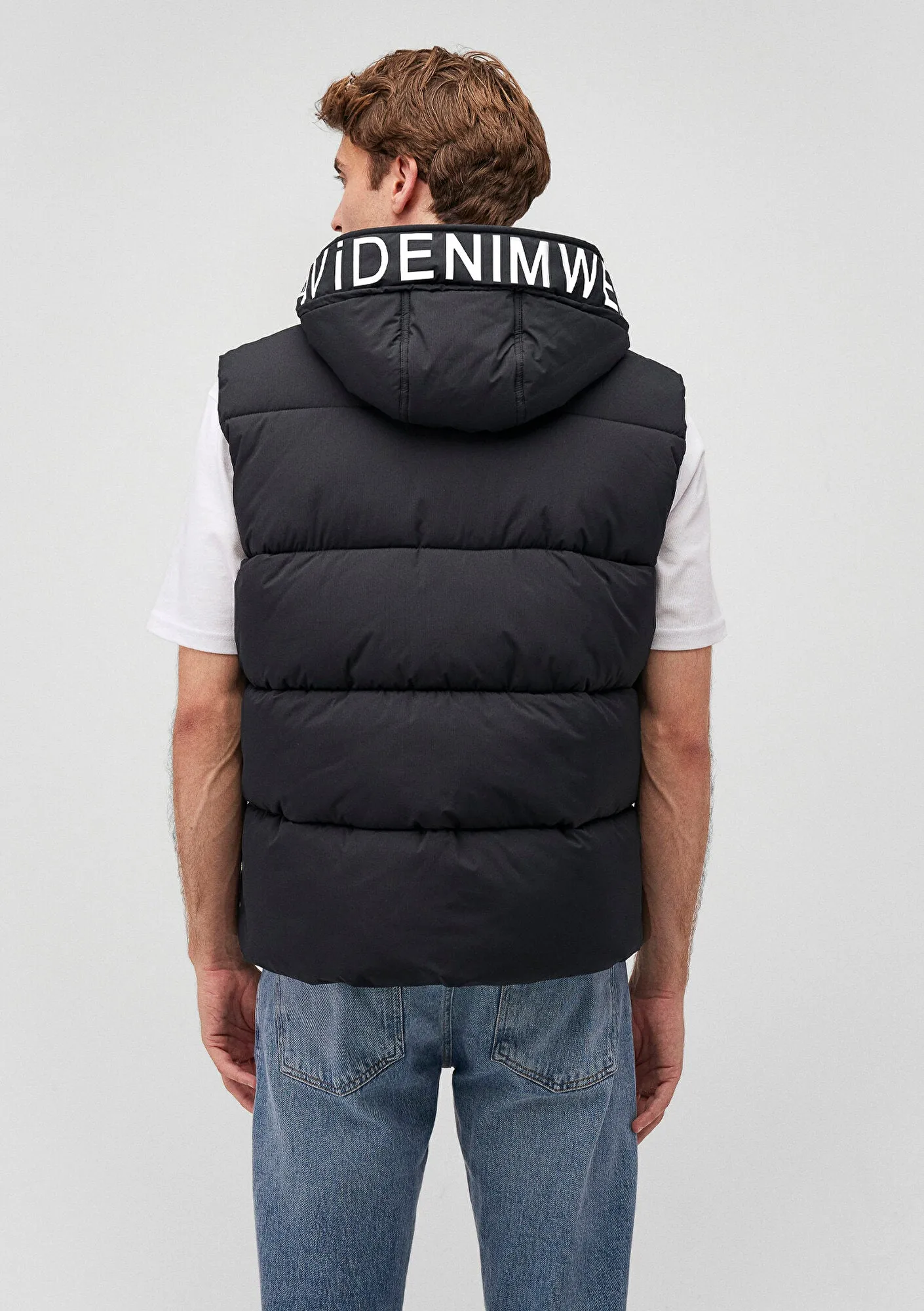 Hooded Grey Puffer Vest