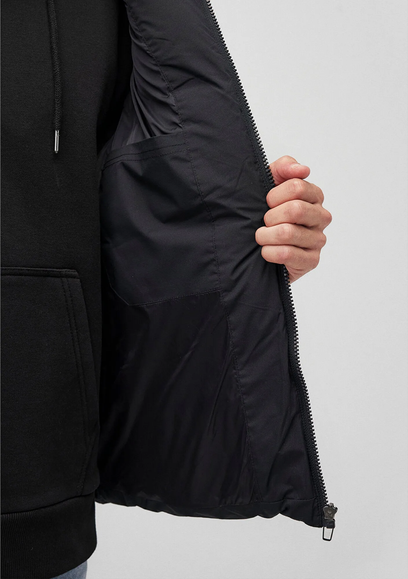 Hooded Grey Puffer Vest