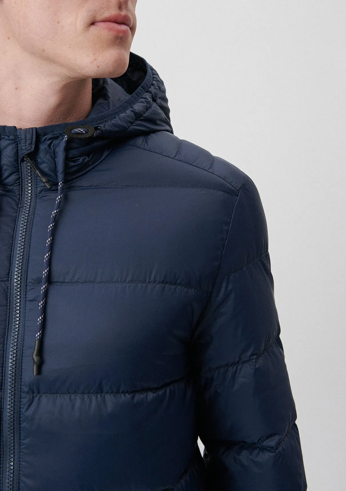 Hooded Navy Puffer Jacket