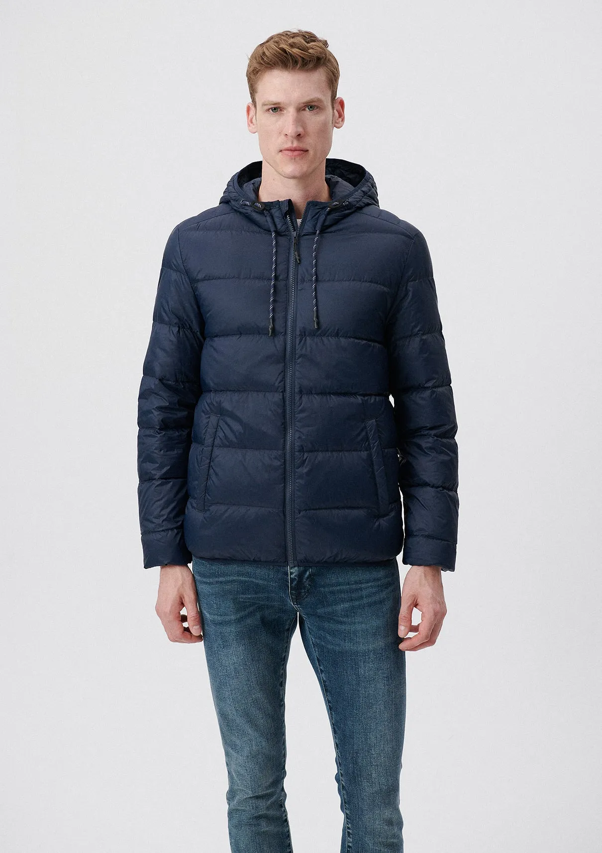 Hooded Navy Puffer Jacket