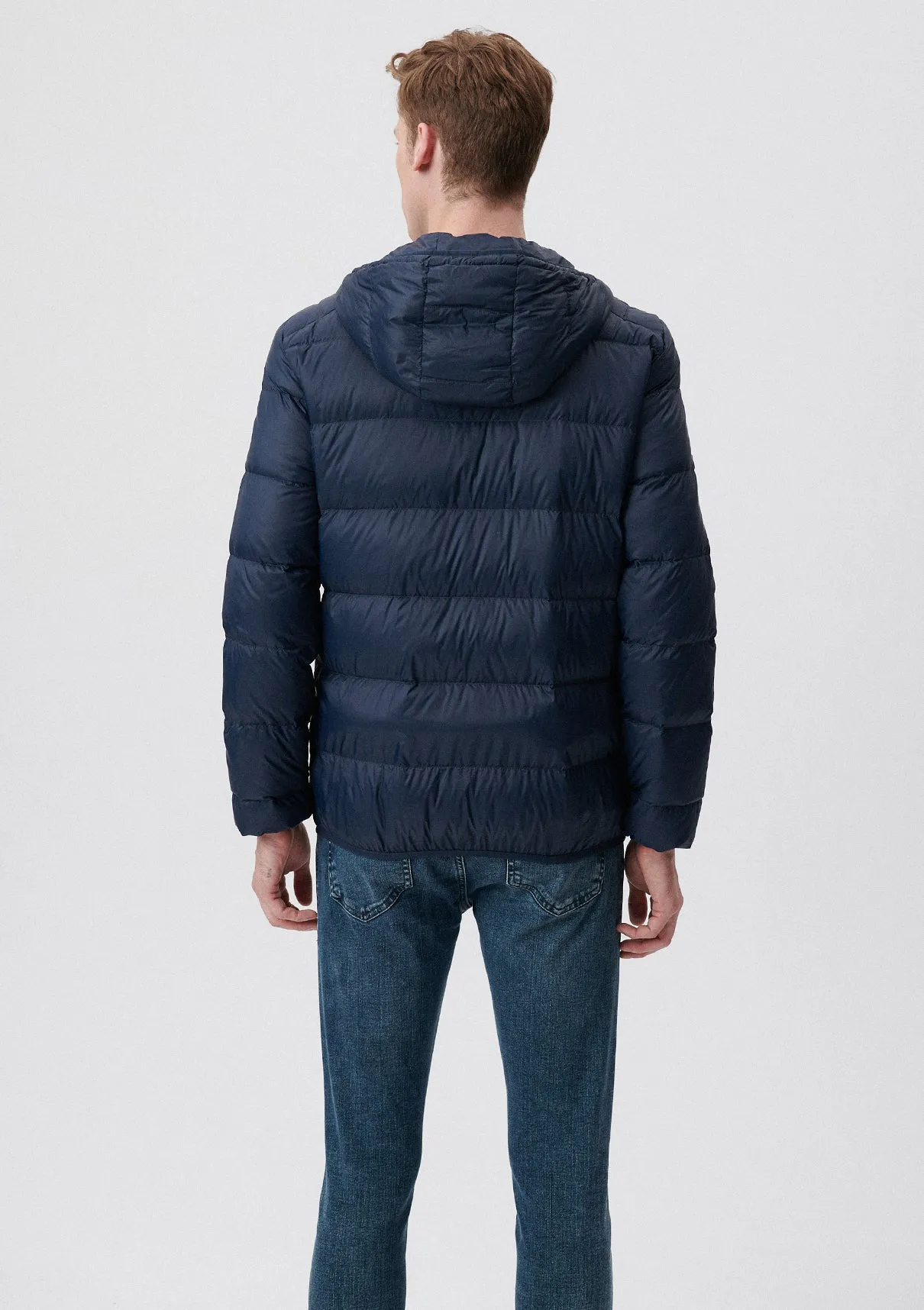 Hooded Navy Puffer Jacket
