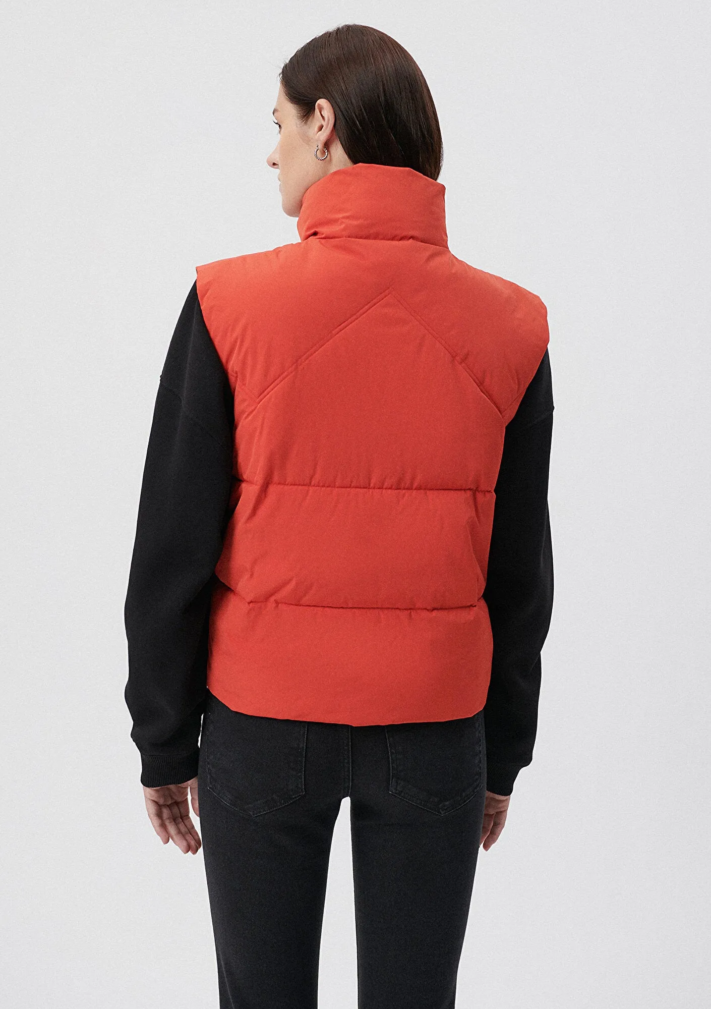 Hooded Red Puffer Vest