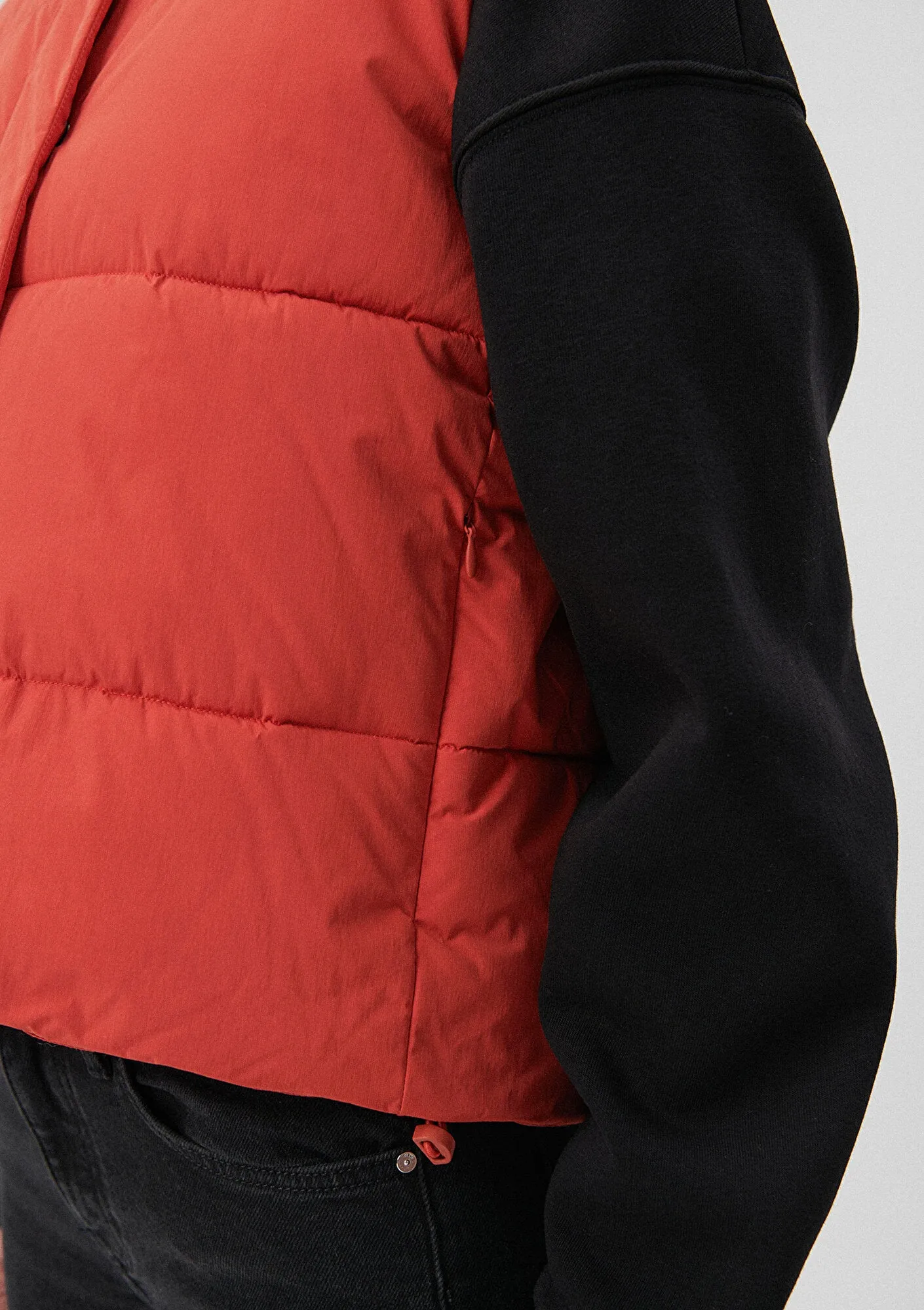 Hooded Red Puffer Vest