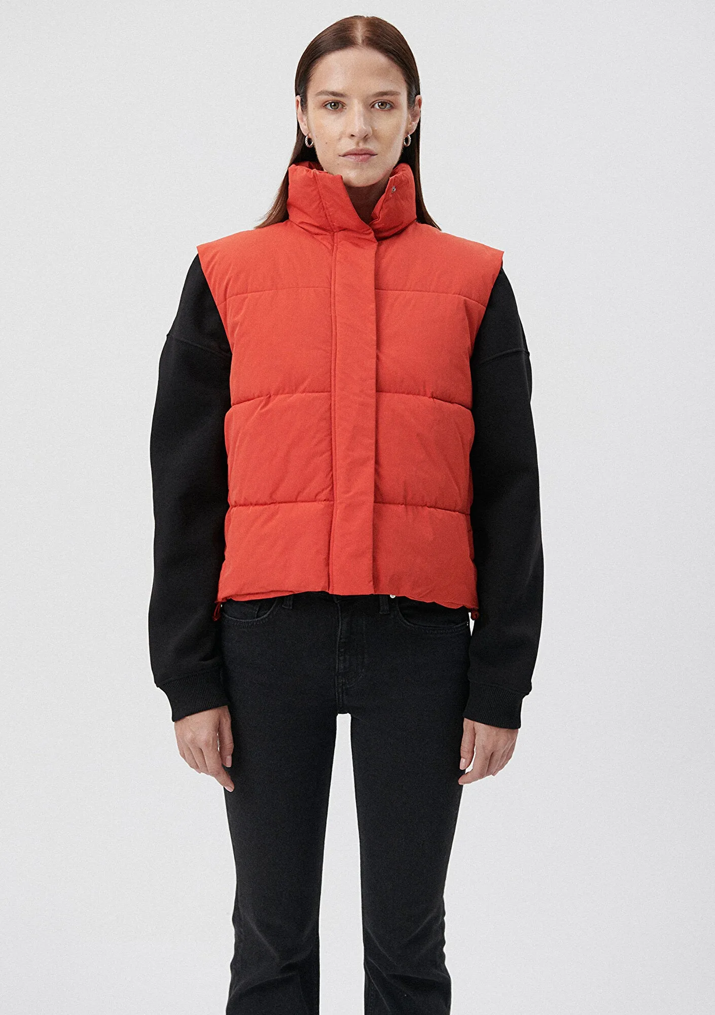 Hooded Red Puffer Vest