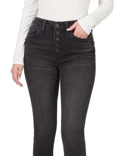 HR BUTTON FLY SKINNY JEAN BY ZENANA