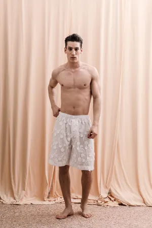 Iberis Embroidered Boxer Shorts White