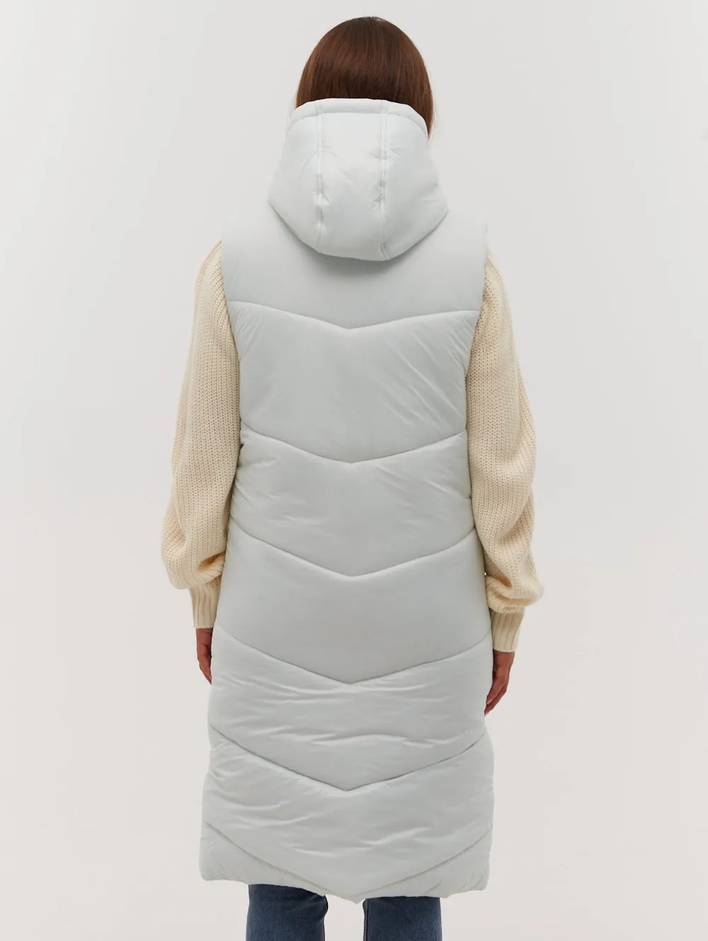 Illy Longline Chevron Puffer Vest