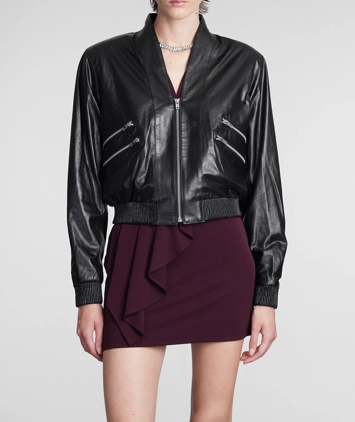 IRO Leather Bomber Jacket