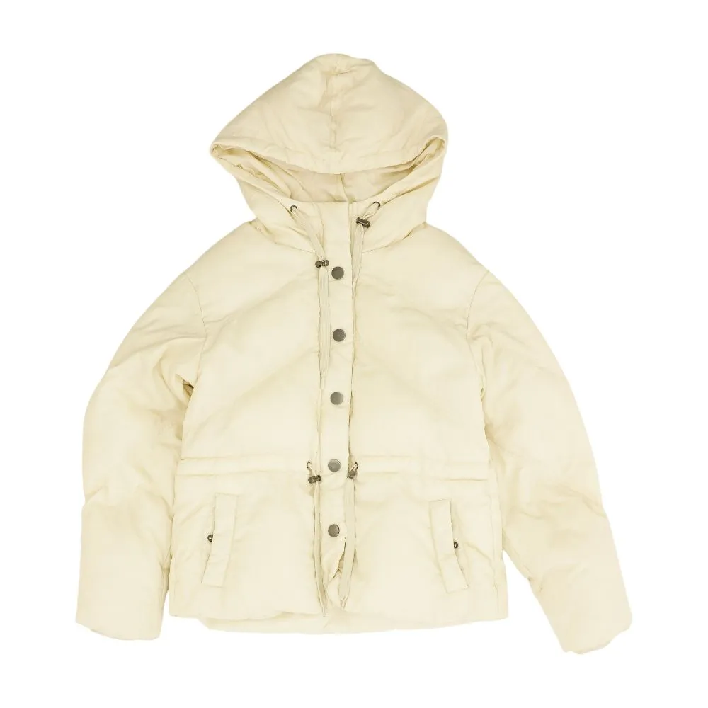 Ivory Solid Puffer Coat