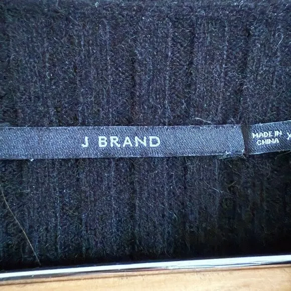 J BRAND | Black 100% Cashmere Crew Neck Ribbed Relaxed Fit Sweater | Extra Small