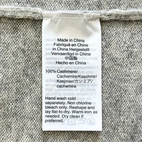 J. Crew Grey 100% Cashmere Knit Crewneck Sweater
