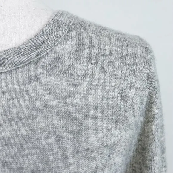 J. Crew Grey 100% Cashmere Knit Crewneck Sweater