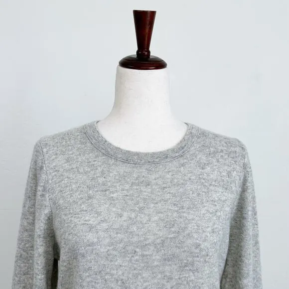 J. Crew Grey 100% Cashmere Knit Crewneck Sweater