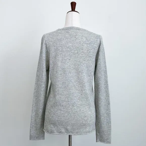 J. Crew Grey 100% Cashmere Knit Crewneck Sweater