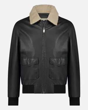 Jackson | Shearling Leather Bomber Jacket