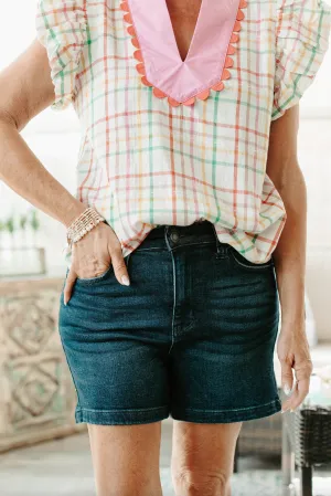 Judy Blue: Back Flap Pocket Shorts