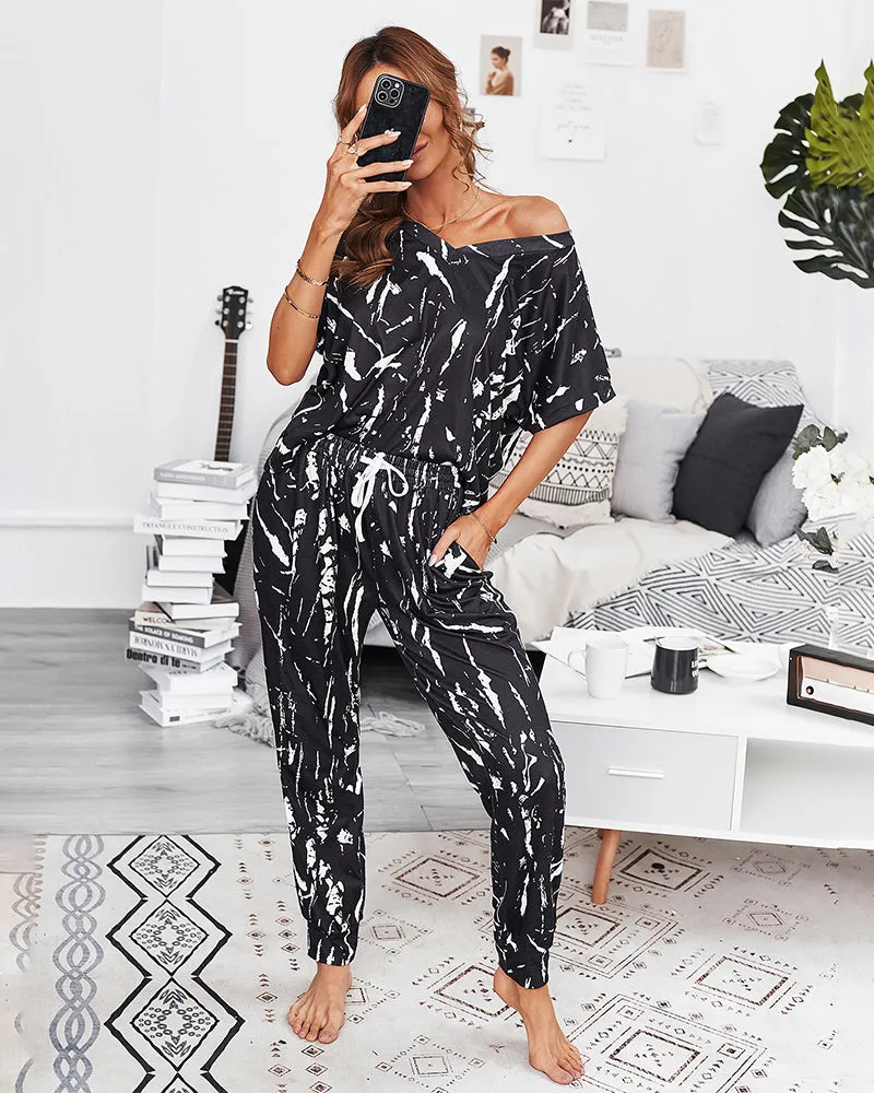 Jumara Loungewear Set - Black Tie Dye