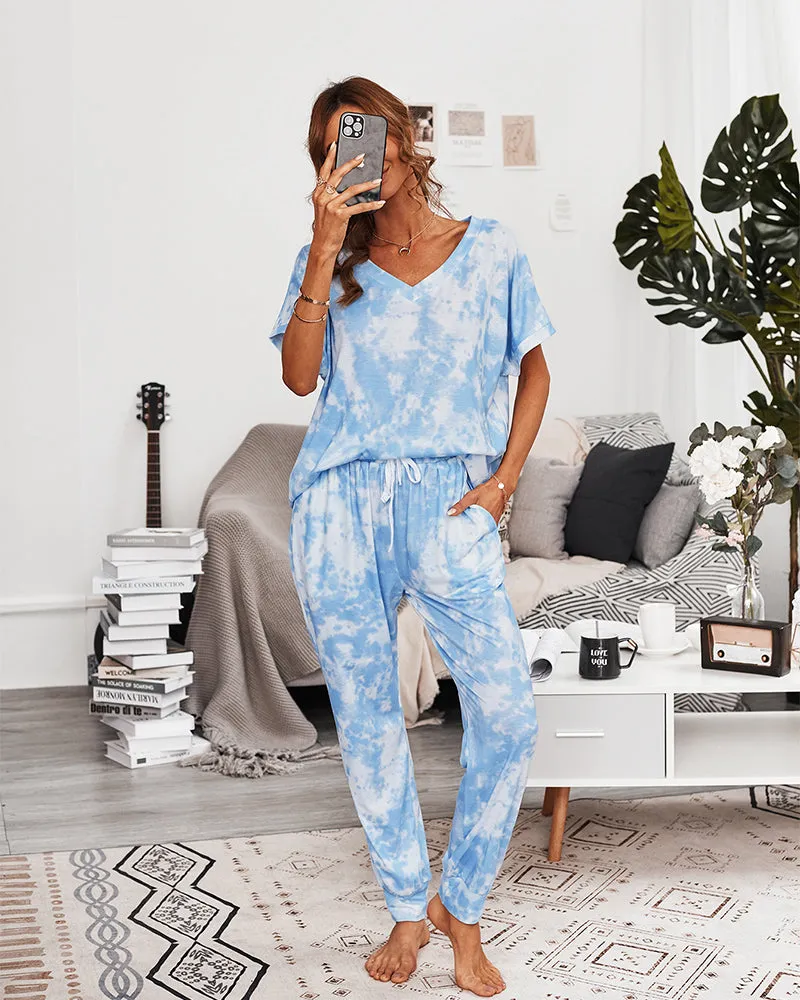 Jumara Loungewear Set - Blue Tie Dye