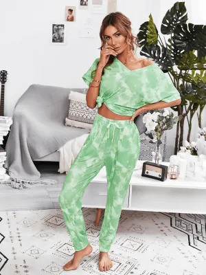 Jumara Loungewear Set - Green Tie Dye