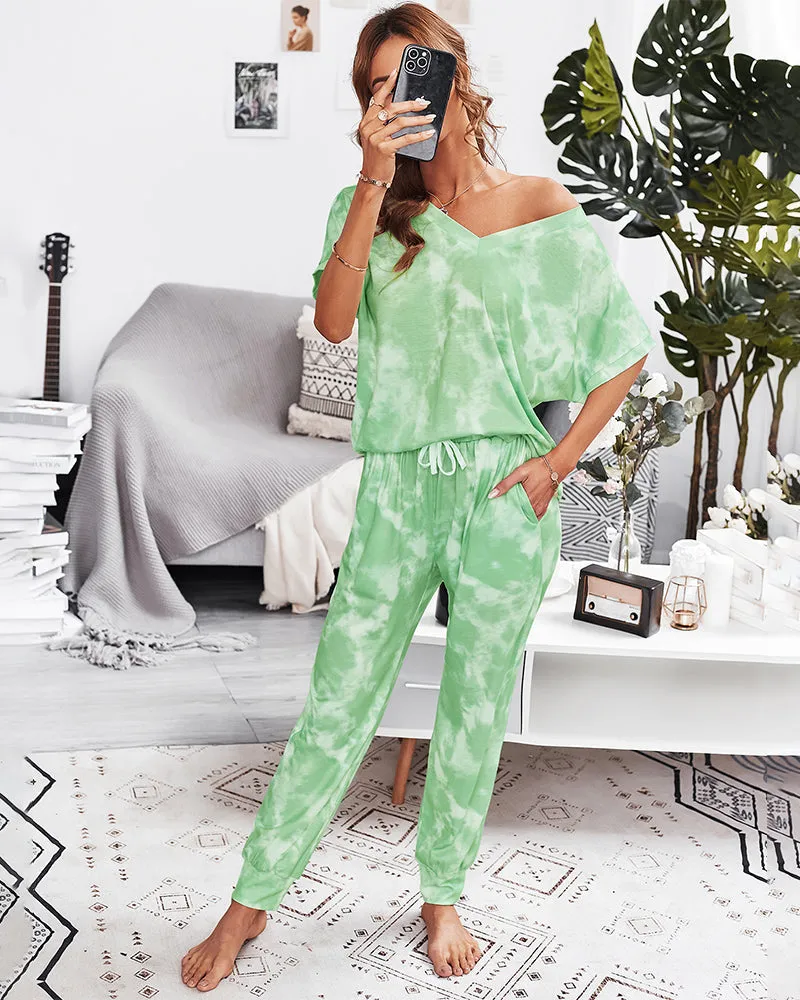 Jumara Loungewear Set - Green Tie Dye